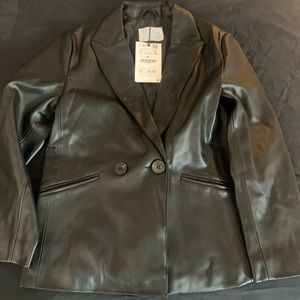 Zara Black leather blazer kids SZ 10 .. new with tags never worn